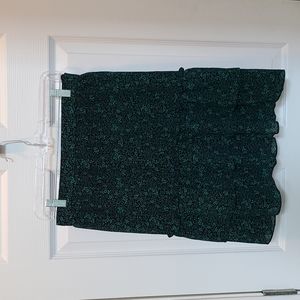 J. Crew NWOT 3X Ruffle Mini Skirt in Black Irish Clover
